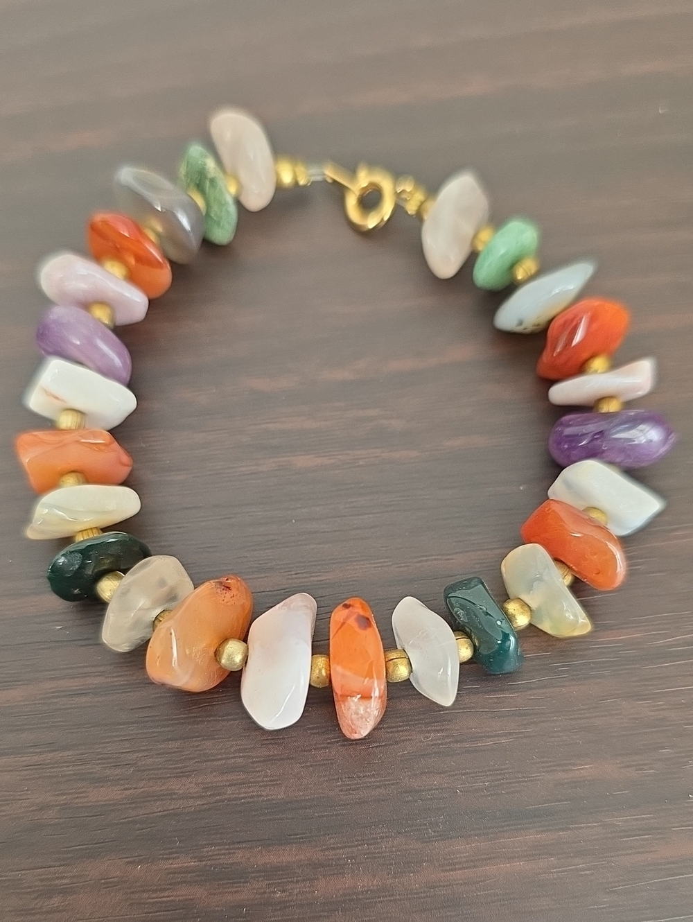 Vintage Natural Gemstone Boho-chic Festival Bracelet